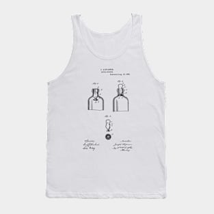 Bottle Stopper Vintage Patent Hand Drawing Tank Top